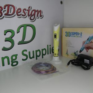 3D pen with power supply, Yellow 1.75mm Filament